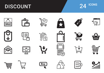 Discount Icons editable vector set  Sale, Offer, Coupon, Promotion, Price Tag, Deal, Cashback, Voucher, Shopping, Best Price, Special Offer, Flash Sale, Limited Time
