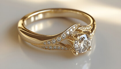 create an engagement ring that uses a frosted cheerio instead of a diamond, simple band with no accessory diamonds