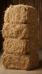 featuring a freshly tied haystack against a neutral background, highlighting the texture and natural tones.