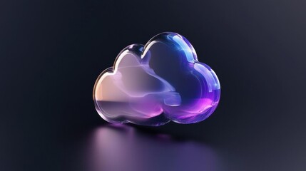3d rendering of a cloud. the cloud is made up of two layers, with the top layer being a light purple color and the bottom layer a darker purple color.