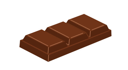 Digital artwork of a chocolate bar with visible segments, set against a clean white backdrop, showcasing rich detail and tempting appearance.

