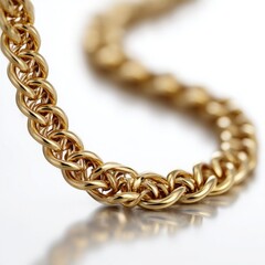 Obraz premium Beautiful gold chain showcasing intricate links crafted for elegance and style