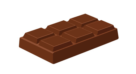 Digital artwork of a chocolate bar with visible segments, set against a clean white backdrop, showcasing rich detail and tempting appearance.

