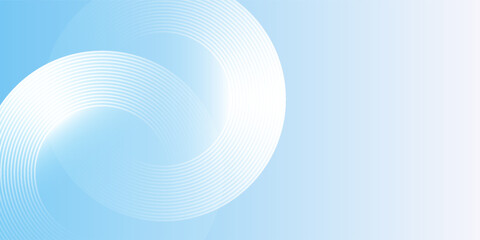 Abstract minimalist banner background, pastel colorful, blue and white gradations. Circle effect style geometric simple art