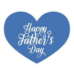 Happy fathers day blue heart design greeting