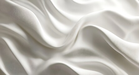 Obraz premium White Wavy Textile Fabric Background with Delicate Folds and Soft Shadow Detail