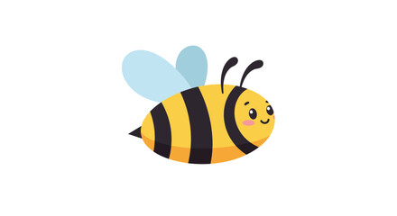 Adorable vector illustration of a cheerful bumblebee featuring vibrant colors, striped body, and smiling face. Ideal for children's designs, educational materials, or nature-themed graphics.

