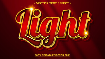 Light luxury shiny golden and red style editable text effect