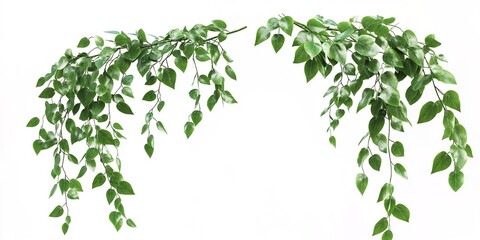 Two Artificial Hanging Plants with Green Leaves