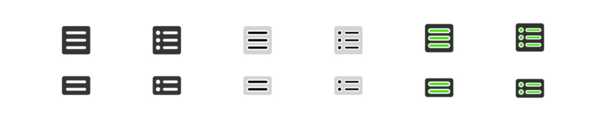 Option icon set. Checklist icon in vector design style. Setting graphic sign. Menu pictogram