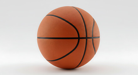 Vibrant Orange Basketball Studio Still Life Isolated on White Background Sports Equipment