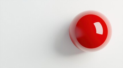 3d rendering of a red sphere on a white background. the sphere is round and appears to be made of a smooth, glossy material. it has a smooth surface and is slightly tilted to the right.