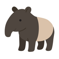 Cute tapir, perfect for showcasing wildlife, nature, and conservation themes in designs, publications, and products