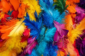 Obraz premium Brazilian carnival feather costume in dazzling colors