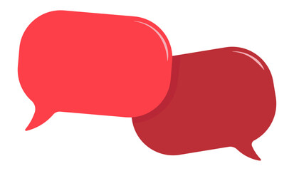 Two bright speech bubbles or text frames isolated on transparent background. Comic style empty dialog clouds for messages or announcements.