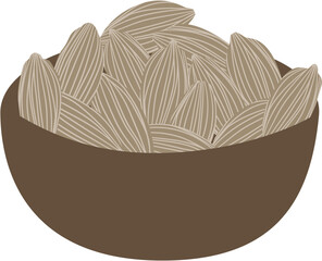 stylized cardamom, fruit and seed, spice and flavor