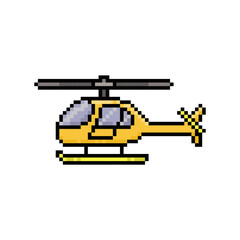 HELICOPTER AIRCRAFT ICON PIXEL ART