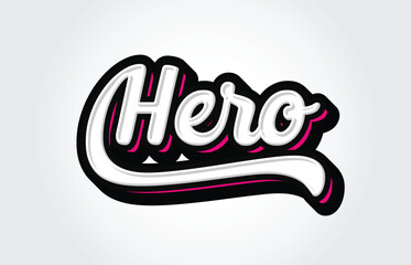 Hero Hand Lettering Calligraphy Typography Graffiti Template