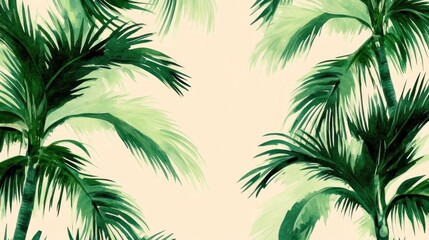 Watercolor Palm Tree Illustration with Tropical Vibe for Summer Designs