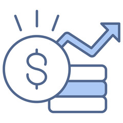 Financial Growth Blue Icon