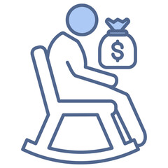 Pension Fund Blue Icon