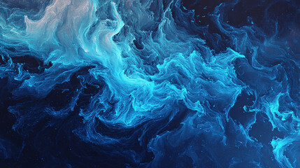 Obraz premium Abstract blue fluid art background with swirling clouds and artistic textures design