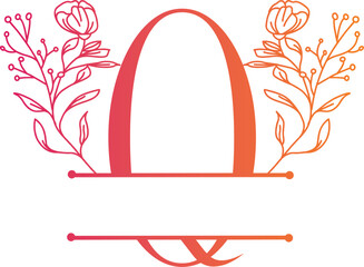 Gradient letter Q floral logo design