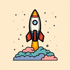 Fototapeta premium rocket ship launching 