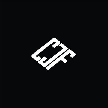 CJF letter logo design on black background.