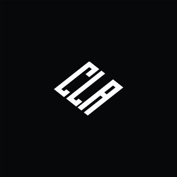 CLA letter logo design on black background.