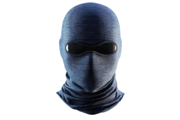 A blue balaclava evoking intrigue mystery and a sense of daring adventure ready to explore the on transparent background