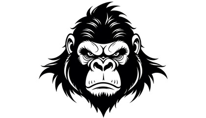 Fototapeta premium Minimalist Gorilla Warrior Emblem for Apparel Design