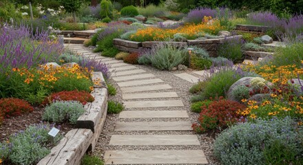 Serene Garden Path: A Walk Through Blooming Beauty