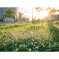 Summer Field with Wildflowers and Sunlight