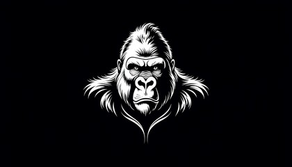 Fototapeta premium Intimidating Gorilla Vector with Strong Facial Expression