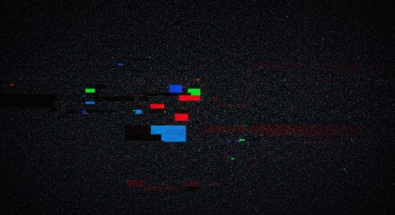Glitch Texture - Abstract of colorful glitches on a dark background, perfect for tech or error themes