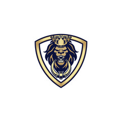 Coat of arms with shield is a heraldic emblem featuring a medieval design for protection and security, often in gold, as a vector illustration or insignia
