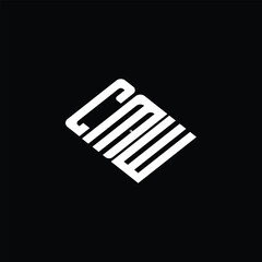 CMW letter logo design on black background.