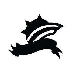 Waving American Flag Stylized Silhouette