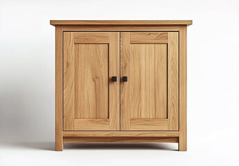 Light Oak Wooden Cabinet with Double Doors