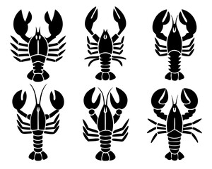 Black Lobster Silhouette Bundle