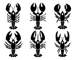 Black Lobster Silhouette Bundle