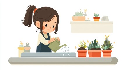 Watering Succulents: A Girl's Gardening Hobby