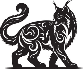 Fototapeta premium Cute Bob cat black vector