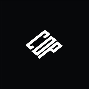 COP letter logo design on black background.