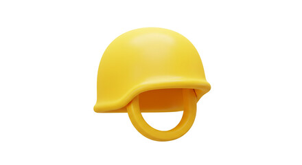 A bright yellow construction worker hard hat isolated on a white background in a studio shot