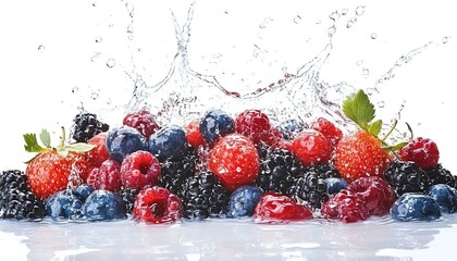 Assorted Berries with Water Splash