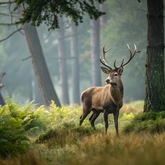 Obraz premium red deer in the woods