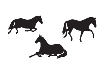 Black silhouette of a running horse vector illustration