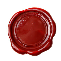 red wax seal on transparent background